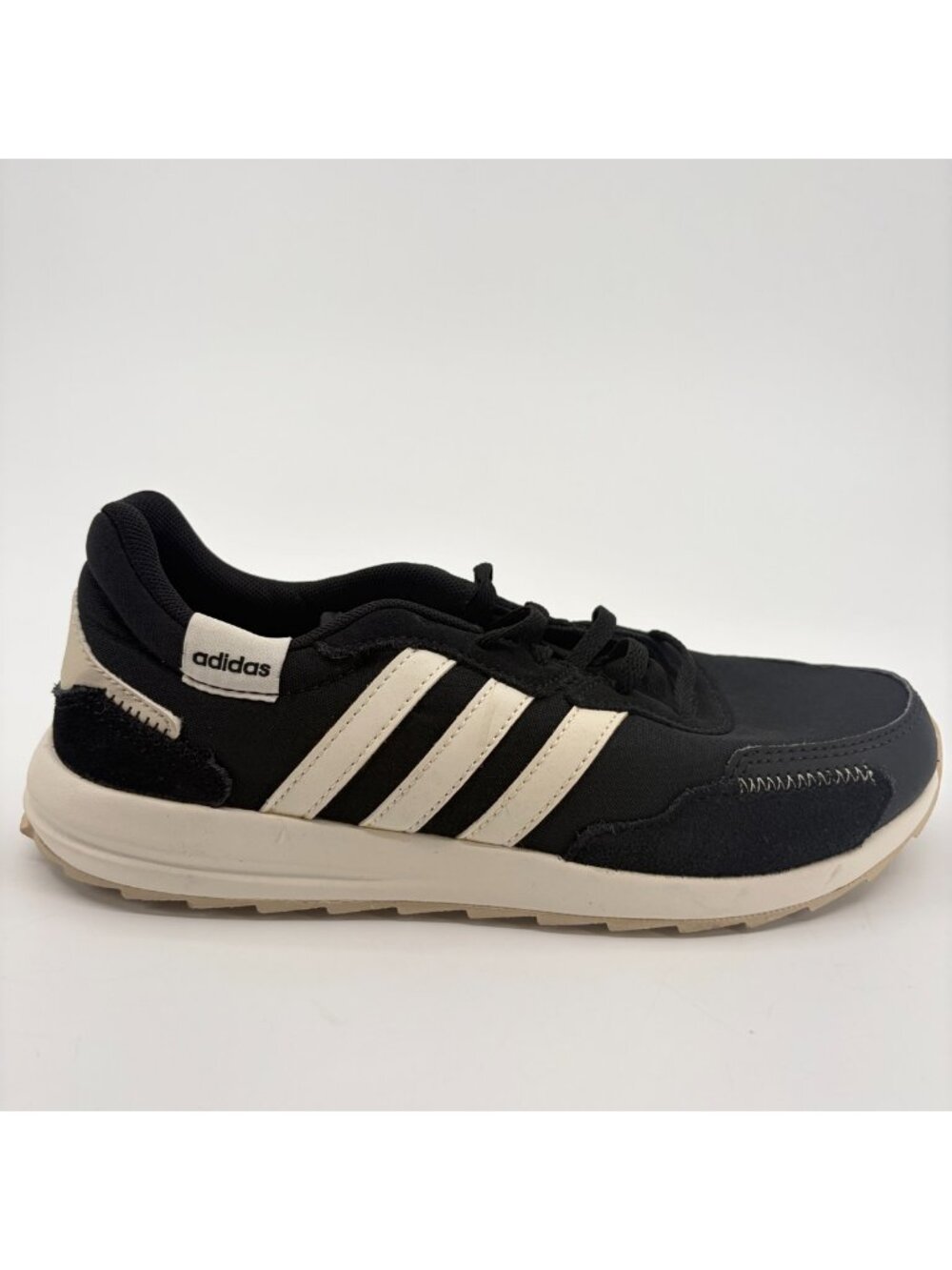 Adidas Retrorun Womens Size 7 Black Athletic Running Walking Shoes Sneakers